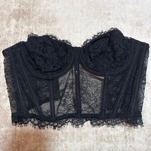 Victoria's Secret Black Lace Crop Top